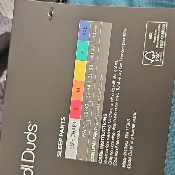 NWT Cuddl Duds French Terry Sleep Pants XXL 44 - 46 Elastic Drawstring Pack Of 2 - Picture 4 of 7